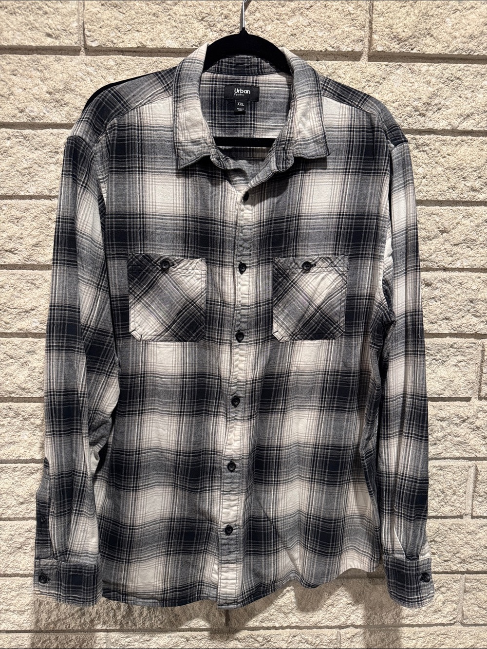 Urban Pipeline Black & White Plaid cotton Button-Down Shirt
